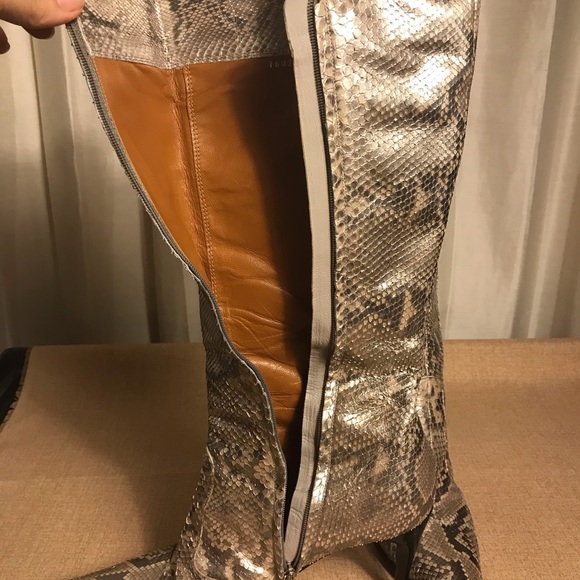 Sergio Rossi Boots Python Snakeskin Knee High 40 - Picture 15 of 16